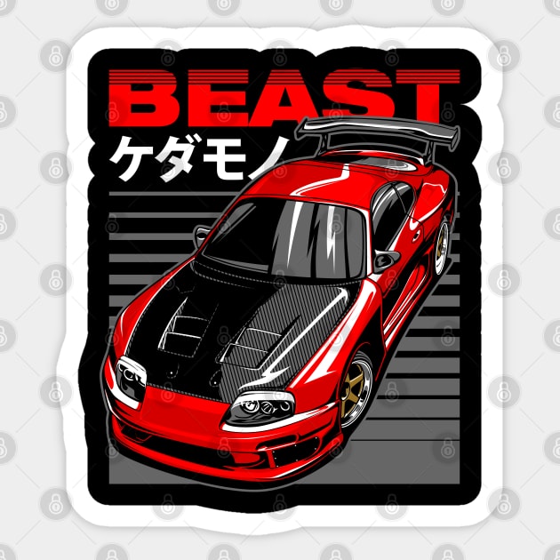 Supra 2JZ Turbo JDM Tuning Car 90s Racecar Sticker by Automotive Apparel & Accessoires